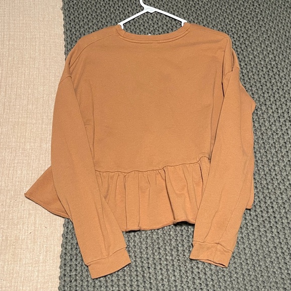 Orange Ruffle Hem Peplum top - Picture 4 of 4